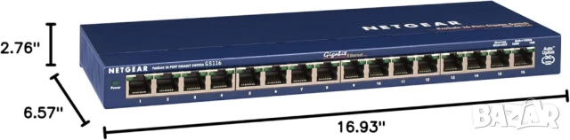 Суитч NETGEAR 16-портов гигабитов, снимка 2 - Суичове - 53375762