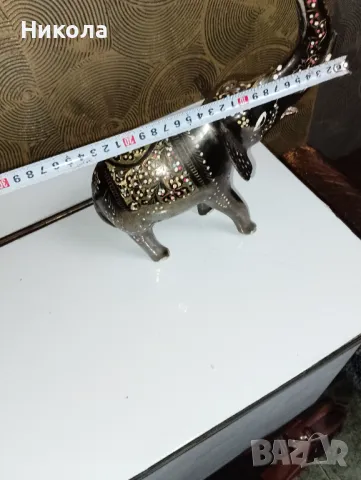 Слон от месинг, снимка 2 - Декорация за дома - 49275828