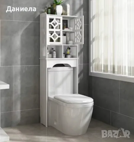 Waterproof Bathroom стилен шкаф за баня над тоалетна 48 х 23 х 150 см;, снимка 5 - Шкафове - 49050184