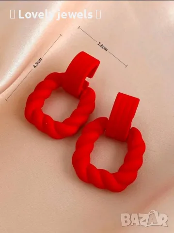 Изключително красиви обици червени 17, снимка 3 - Обеци - 50277743