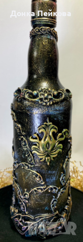 Бутилка за любимо питие - ръчна изработка , снимка 3 - Декорация за дома - 44574477