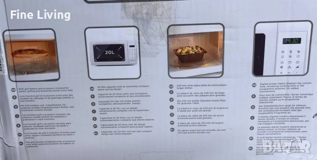 Микровълнова с грил Black+Decker BXMZ701E – 20L, 700W, дигитално управление, автоматични програми и , снимка 7 - Микровълнови - 52096077