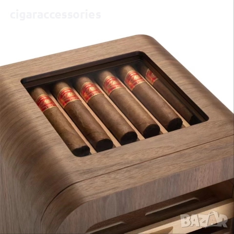 Луксозен хумидор за пури – 5 нива, до 110 пури, кедрово дърво, снимка 2 - Табакери - 51590860