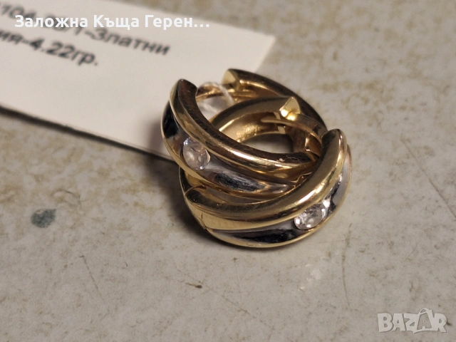 Дамски златни обеци 4,22гр., снимка 4 - Обеци - 54327465