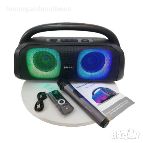 Парти тонколона 40W RMS Bluetooth RGB LED батерия 3600mAh дистанционно микрофон FM, снимка 5 - Тонколони - 54165996