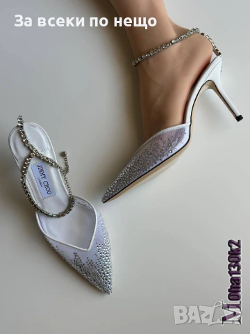 Jimmy Choo Дамски Обувки На Ток С Кристали - Налични Различни Цветове Код SK796, снимка 2 - Дамски обувки на ток - 53183492