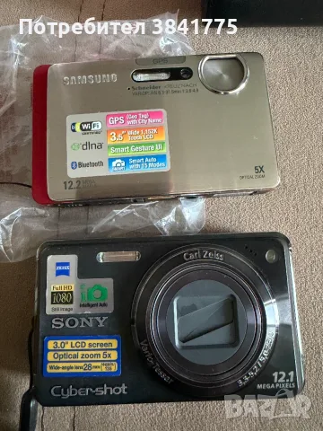 Sony W290 и Samsung ST1000 два фотоапарата комплект, работещи