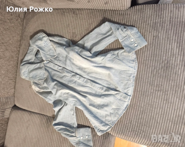 дънкова риза, размер L, снимка 7 - Ризи - 53885636