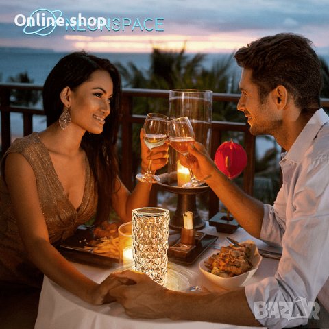 LED ОГЛЕДАЛНА КРИСТАЛНА ЛАМПА NEONSPACE, 16 ЦВЯТА, снимка 4 - Лед осветление - 42454352