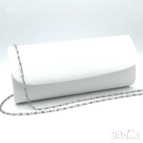 Булчинска чанта клъч в бяло 