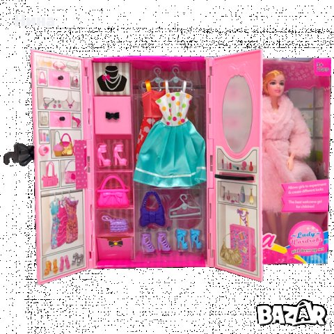 Кукла Барби с гардероб и аксесоари, снимка 1 - Кукли - 44159849