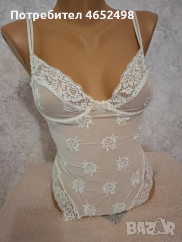 Бяло Боди с бродерия, снимка 3 - Бельо - 52442973