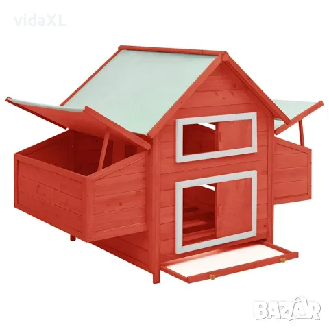 vidaXL Птичарник, червено и бяло, 150x96x110 см(SKU: 171462), снимка 2 - Други стоки за животни - 55968712