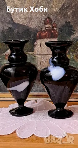 Двойка вази от духано стъкло, снимка 2 - Антикварни и старинни предмети - 49625110