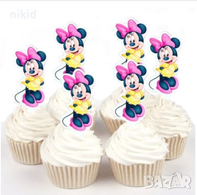 Мини Маус розова пандела 25 бр картон топери за кексчета мъфини торта рожден ден украса