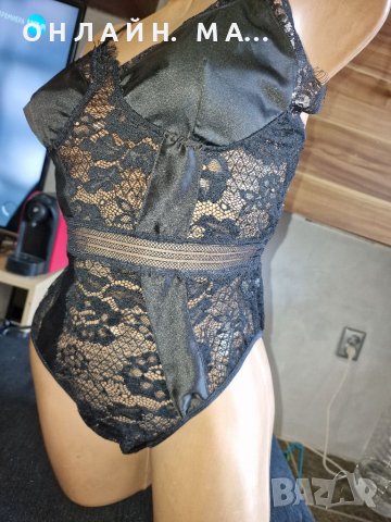 Боди с сатен CHEIN /M.L, снимка 2 - Корсети, бюстиета, топове - 40291686