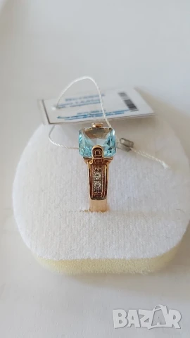 Руски златен пръстен с топаз