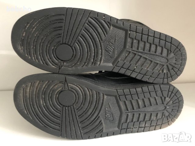 Nike Air Jordan 1 Mid Retro Triple Black , снимка 8 - Маратонки - 42133973