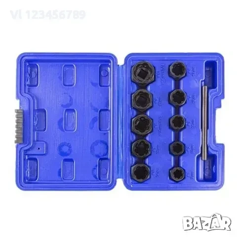 Комплект екстрактори за болтове и гайки 10 части FORSAGE, снимка 2 - Други инструменти - 52658162