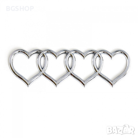Емблема за Audi / Ауди четири сърца - Silver, снимка 2 - Аксесоари и консумативи - 36514372