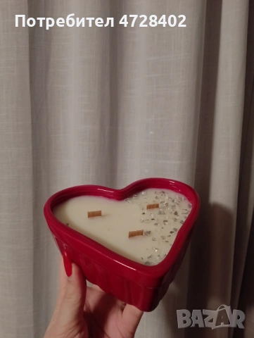 Соева свещ в❤️ керамична купа, 300 грама🕯️, с аромат Сандалово дърво и черен Пипер& Маршмелоу 