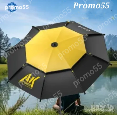 Плажен чадър с чупещо рамо, УВ защита, тризъбец, 220см., снимка 11 - Къмпинг мебели - 50585712