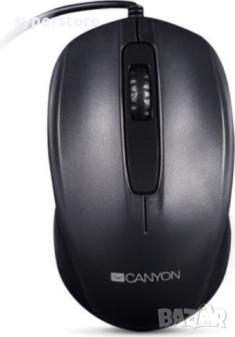 Мишка USB CANYON CNE-CMS01B Black, 1000dpi, 3 btn, кабелна, Wired Optical Mouse, снимка 1 - Клавиатури и мишки - 42798212