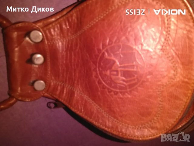 Раница естествена кожа маркова  има цип и става като чанта 18х16х11см, снимка 5 - Раници - 47947250