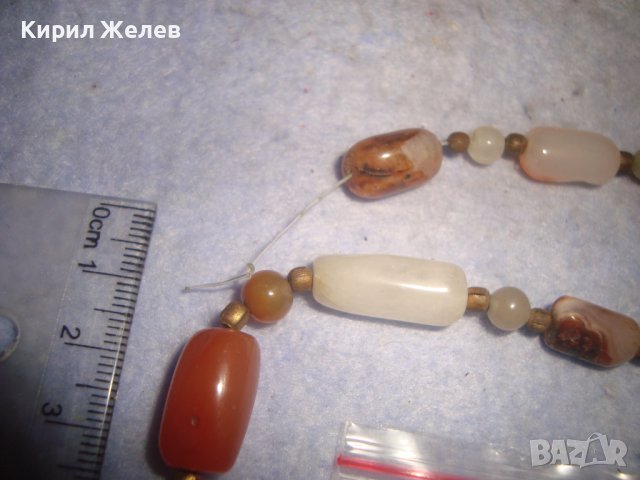 СТАРО СКЪПОЦЕННО КОЛИЕ ОГЪРЛИЦА - МЛЕЧЕН КВАРЦ КАРНЕОЛ НЕФРИТ АХАТ РЪЧНА ИЗРАБОТКА 27946, снимка 11 - Антикварни и старинни предмети - 37096740