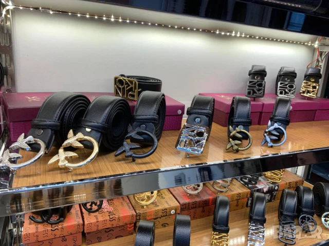 колани от естествена кожа в кутия ysl saint laurent calvin klein guess gucci hermes diesel, снимка 5 - Колани - 50764632