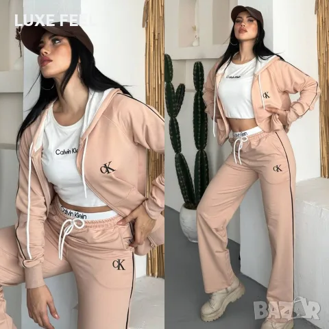 Calvin Klein ✨ 3 Части ✨ лого Бродирано ✨Дамски  Комплекти 