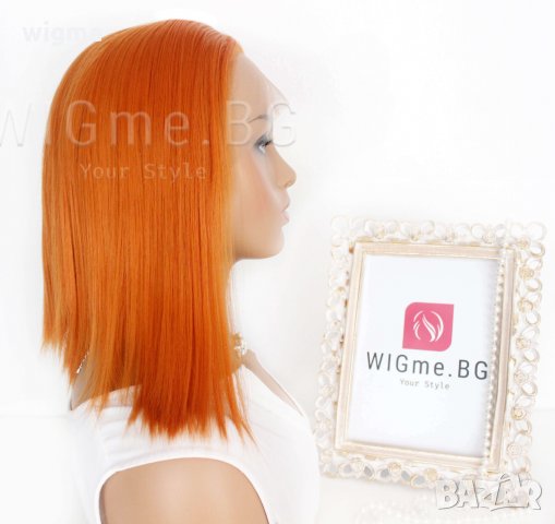 Къса оранжева лейс фронт перука Анабел, снимка 2 - Аксесоари за коса - 30114045