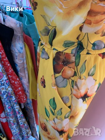 Жълта рокля размер S, снимка 10 - Рокли - 40757115