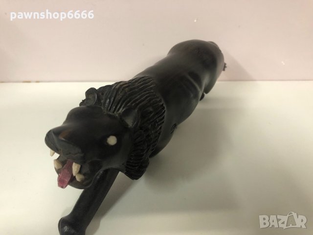 Дърворезба лъв от абаносово дърво, снимка 4 - Други ценни предмети - 35467460