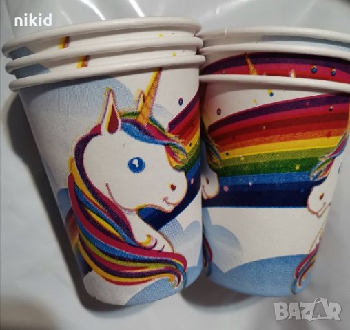 Вълшебният Еднорог unicorn 10 бр картонени чаши чашки парти рожден ден 