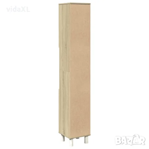 vidaXL Шкаф за баня, сонома дъб, 30,5x30x179 см, инженерно дърво, снимка 6 - Шкафове - 56148232