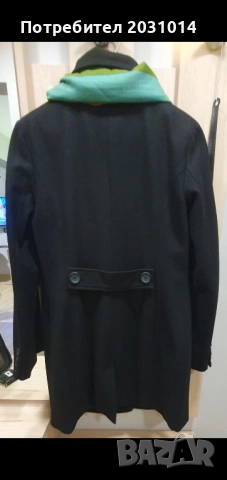 Дамско  черно вълнено палто  , снимка 2 - Палта, манта - 52343450