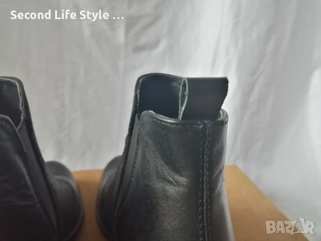 № 39 дамски боти естествена кожа на ток Mon Dieu - в черен цвят, снимка 7 - Дамски боти - 54096246