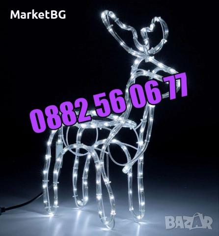 Коледен светещ елен, коледен елен височина 90 см, бяла светлина, снимка 2 - Декорация за дома - 52429734