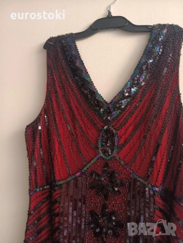 Дамски костюм в стил Гетсби, официална рокля Невероятната Гетсби с комплект аксесоари, дамска рокля , снимка 7 - Костюми - 52566554