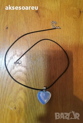 Ново колие медальон с висулка любовно сърце от красив минерал лунен камък модни бижута за подарък за, снимка 7 - Колиета, медальони, синджири - 38325406