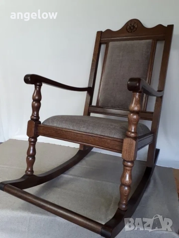 Люлеещ се стол от масив, снимка 3 - Столове - 52506198