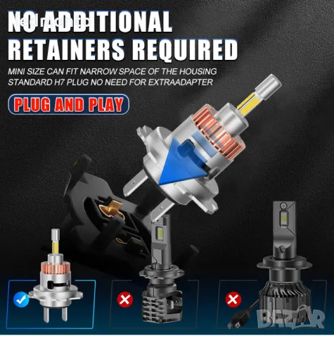 H7 LED крушки 150w мини 4-странни Canbus, 30000LM, снимка 9 - Аксесоари и консумативи - 47807048