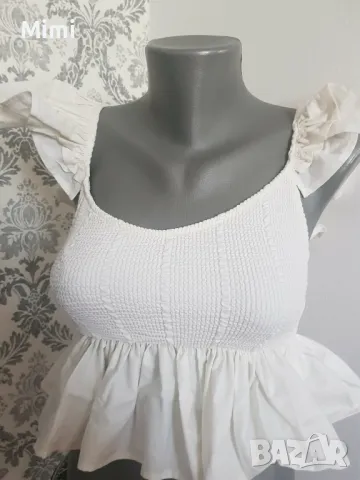  Zara Късо Бюстие пеплум /Кроп топ , снимка 6 - Корсети, бюстиета, топове - 47804682