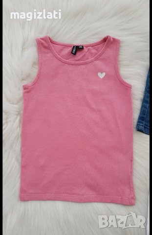 Къси дънки потник и дънкова пола 5-6 години, снимка 6 - Детски комплекти - 36754312