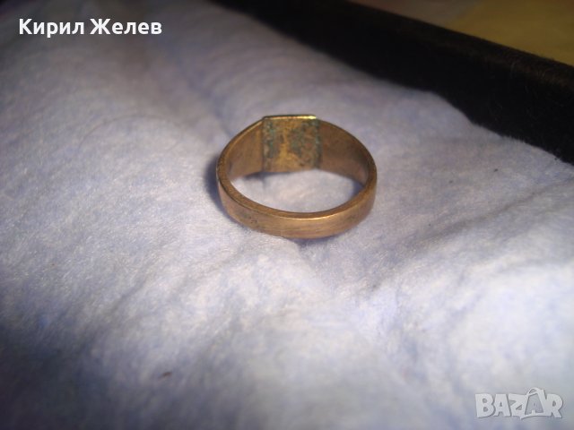 СТАРИНЕН ПОЗЛАТЕН БРОНЗОВ АРТ ДЕКО МАЙСТОРСКИ ПРЪСТЕН УНИКАТ с БУКВА - Е - РЪЧНО ОРНАМЕНТИРАН 28412, снимка 12 - Антикварни и старинни предмети - 37395552