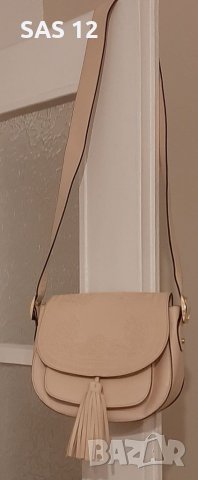 Стабилна,бежова чанта с розов оттенък, снимка 1 - Чанти - 40855104