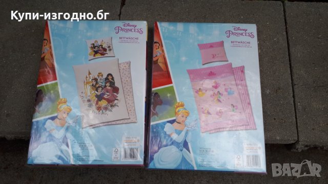 Спално бельо Disney Princess 135x200 см / 80x80 см , 100% памук , снимка 1 - Спално бельо и завивки - 37624255