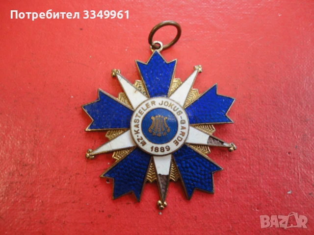 Старинен орден медал с емайл 1889, снимка 2 - Колекции - 51367604