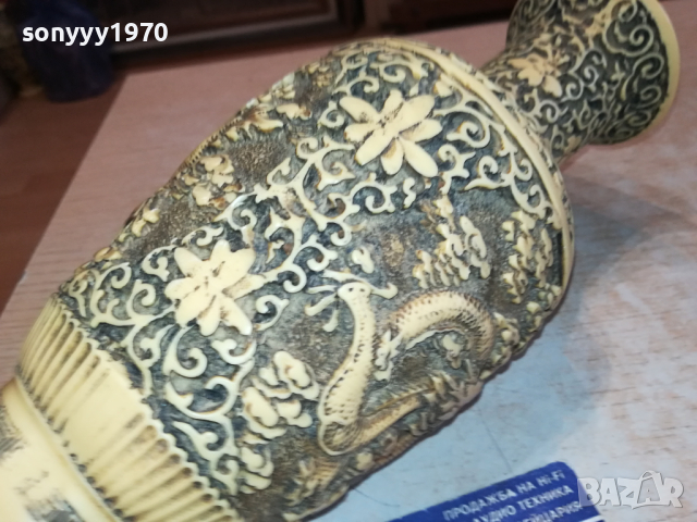 ВАЗА ОТ ФРАНЦИЯ-АНТИКА МАСИВНА РЕЛЕФНА 1603241703, снимка 9 - Антикварни и старинни предмети - 44794523